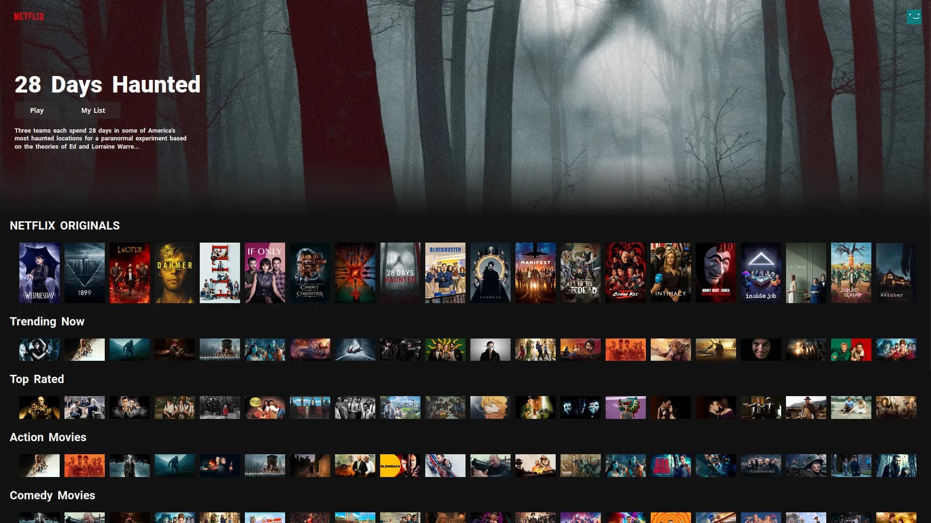 Screenshot of Netflix Clone