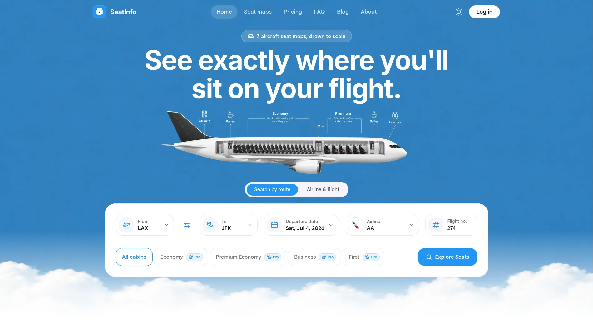 Screenshot of SeatInfo
