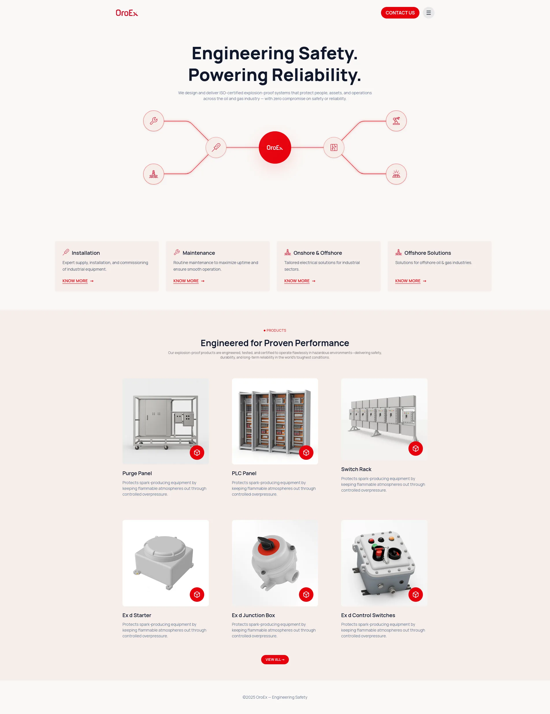 Screenshot of Oroex Marketing Website